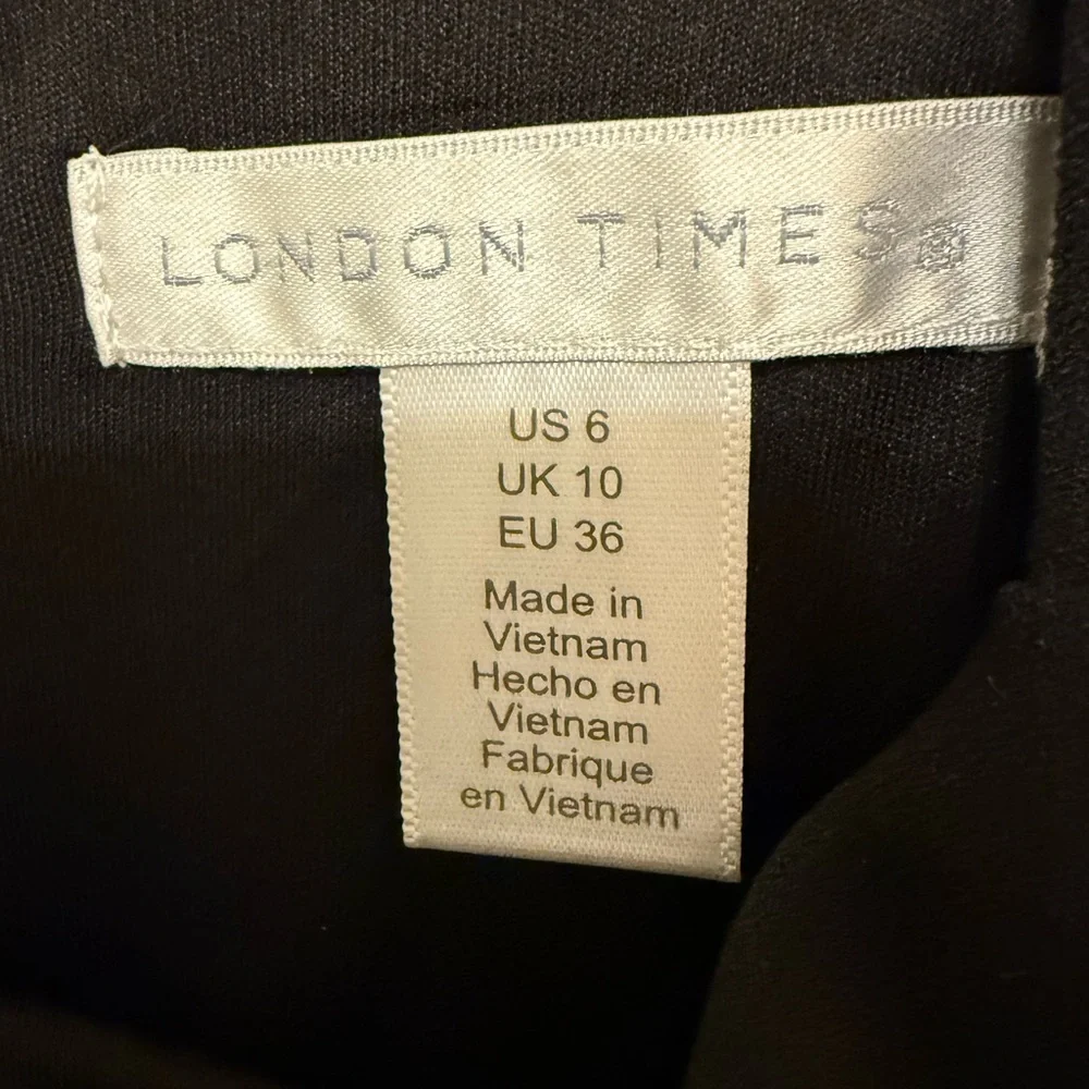 🖤NWT London Times Black Belted Jumpsuit | Women’s Size 6 | Sleeveless | Wide-Leg - Picture 7 of 11